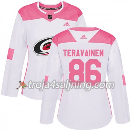 Carolina Hurricanes tröja Teuvo Teravainen 86 Vit 2017-2018 Adidas Rosa Fashion Authentic - Dame NHL Tröjor
